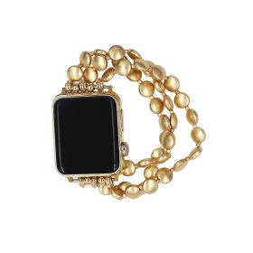 Watch Round Beaded Strap Band (Option: Gold-38or40or41MM)