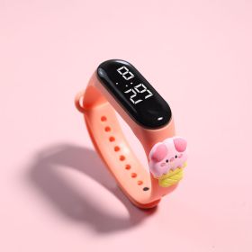 LED Electronic Watch Student Cute Doll Luminous (Option: Light Pink Cone Pig)