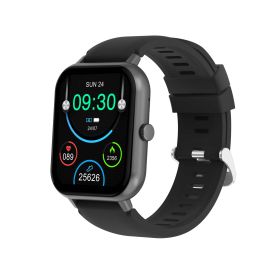 Blood Oxygen Monitor Alarm Clock Weather Bluetooth Calling Watch (Color: BLACK)