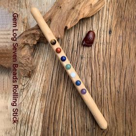 Jade Scraping Stick Carbonized Eight Beads Beauty Salon (Option: Log Inspheration Seven Beads)