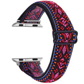 Elastic Adjustable Size Watch Band (Option: 15 Bohemian Red-38 Or 40 Or 41mm)